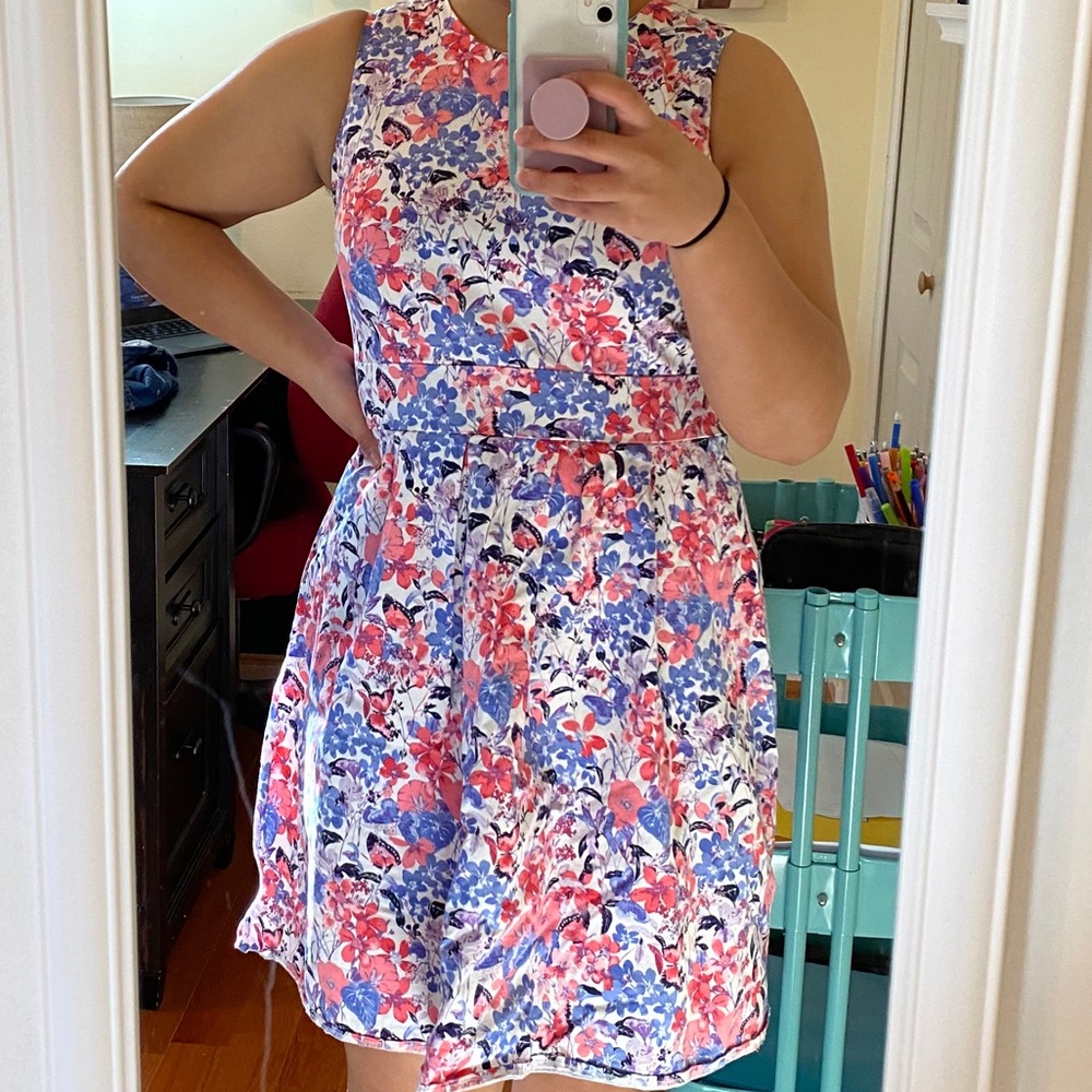 Purple and Pink Floral Dress